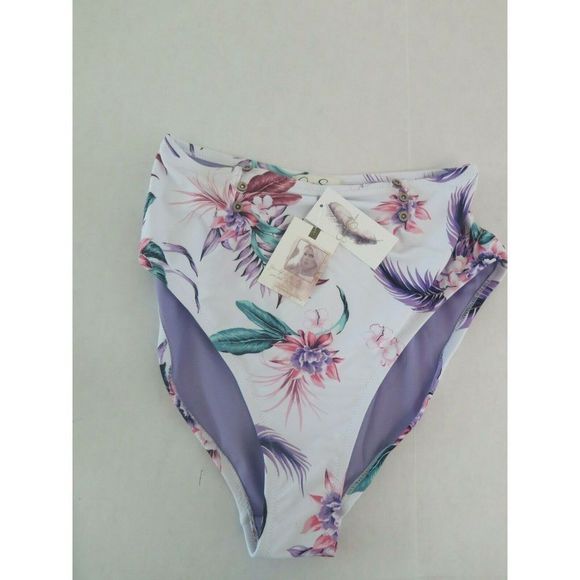 Jessica Simpson Size Medium White Multi Floral Button 2-Piece Swimsuit $109 - Picture 9 of 10